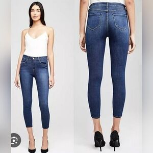 L'AGENCE Margot Skinny Dark Blue Ankle Jeans Size 25